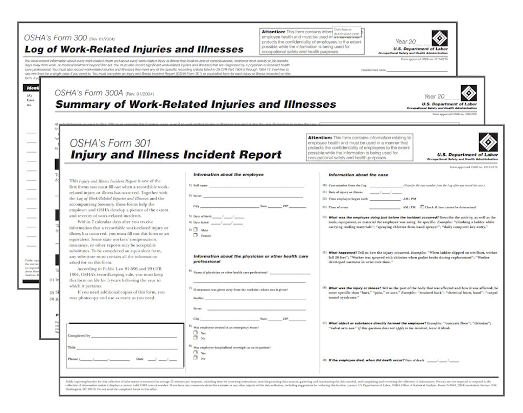 Form 300, 300A & 301 in Healthcare and Dental Facilties - Oshaguard