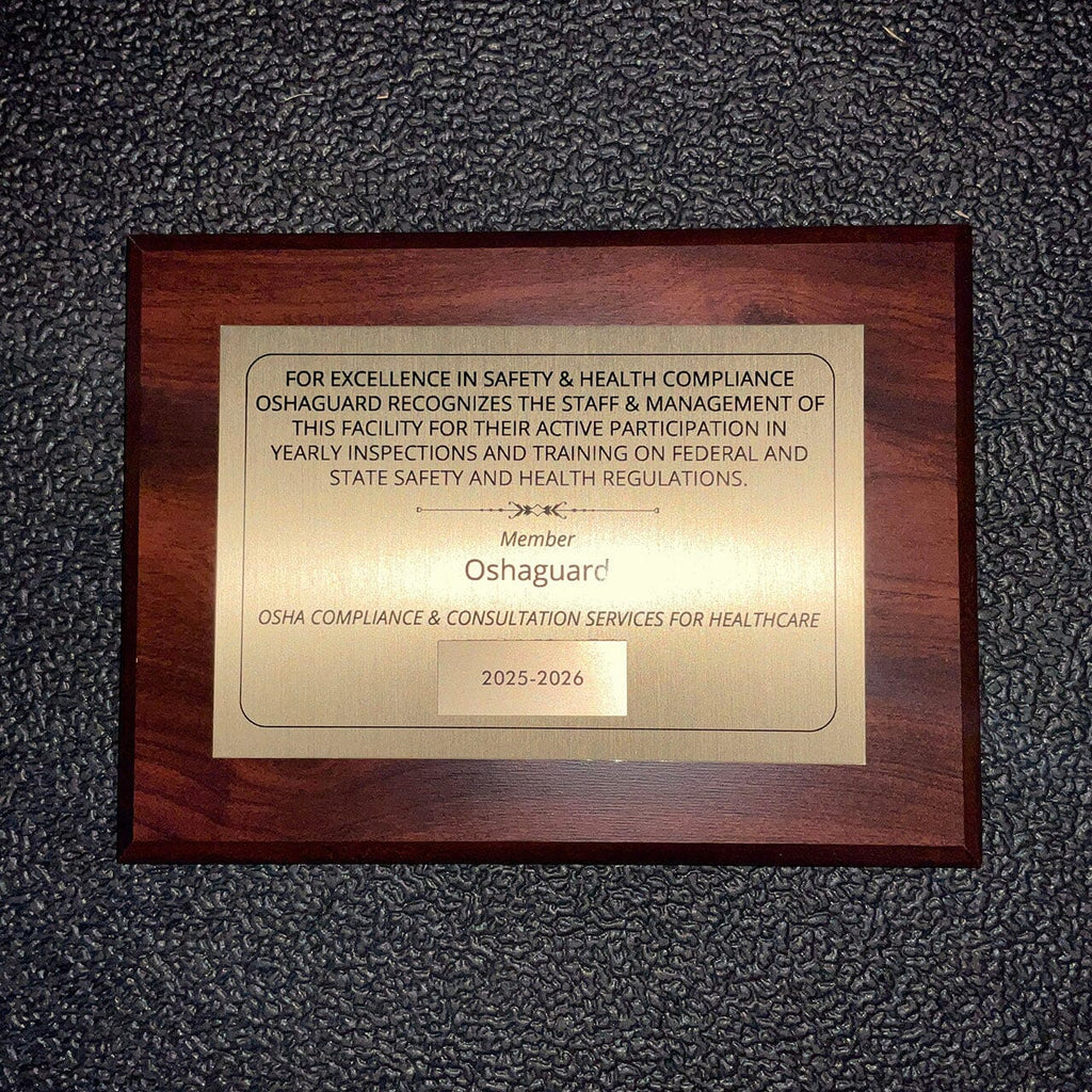 OSHA Training and Risk Assessment Plaque - Free Shipping Oshaguard 